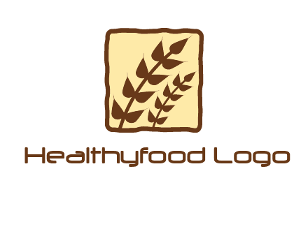 wheat in square food logo