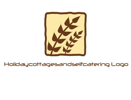 wheat in square food logo