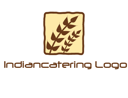 wheat in square food logo