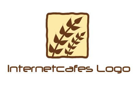 wheat in square food logo