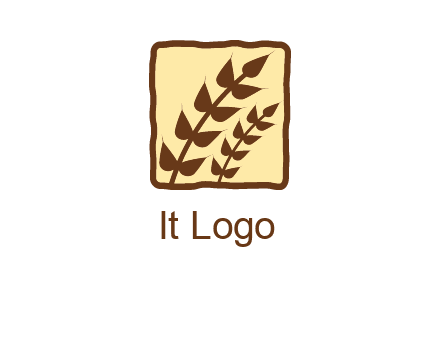 wheat in square food logo