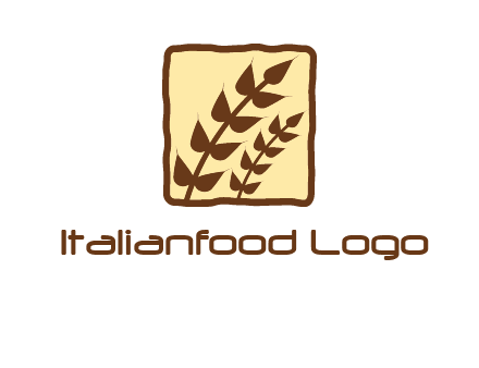 wheat in square food logo