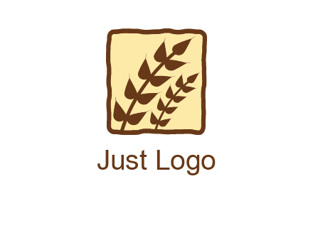 wheat in square food logo