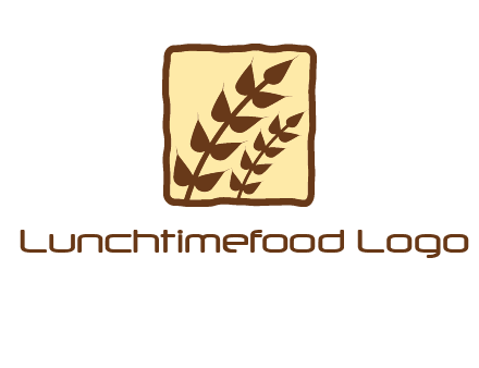 wheat in square food logo