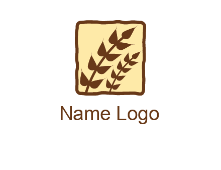 wheat in square food logo