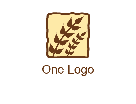 wheat in square food logo