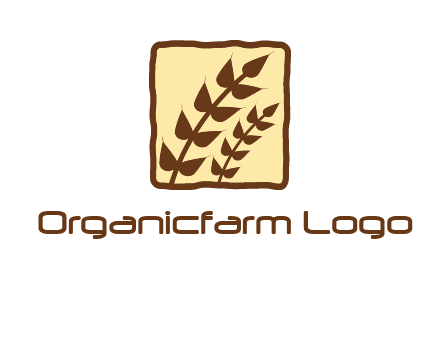 wheat in square food logo