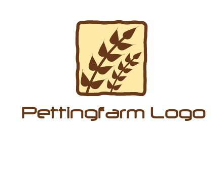 wheat in square food logo