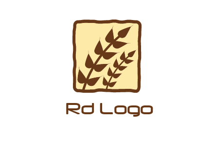 wheat in square food logo