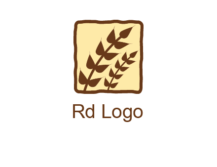 wheat in square food logo