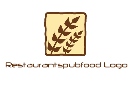 wheat in square food logo