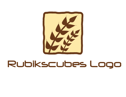 wheat in square food logo