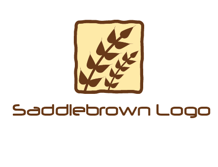 wheat in square food logo