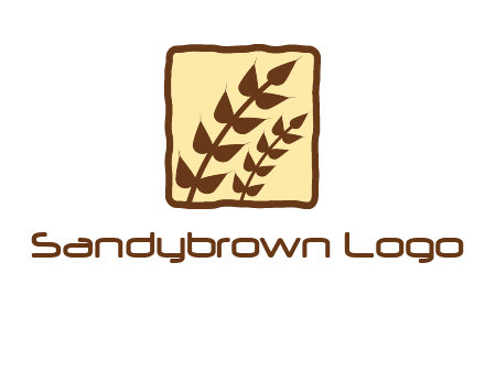 wheat in square food logo