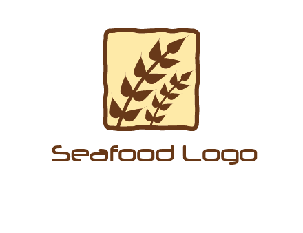 wheat in square food logo