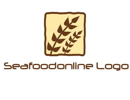 wheat in square food logo