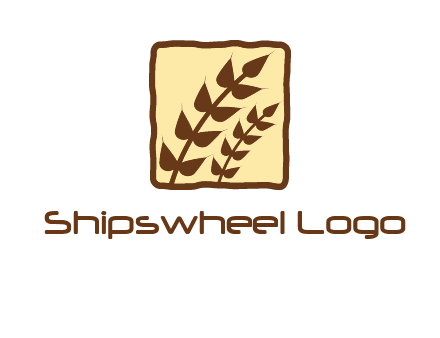 wheat in square food logo