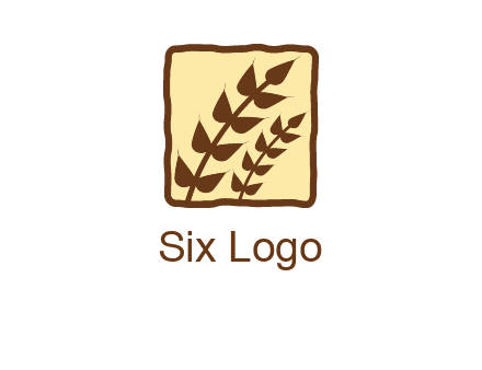 wheat in square food logo