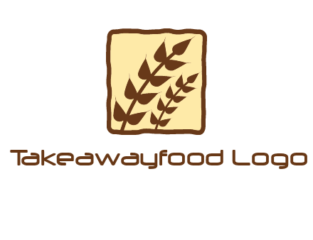 wheat in square food logo