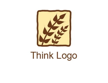 wheat in square food logo