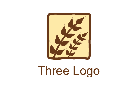 wheat in square food logo