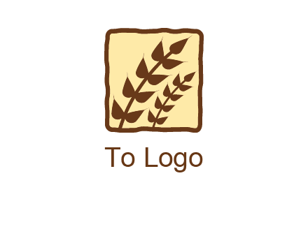 wheat in square food logo
