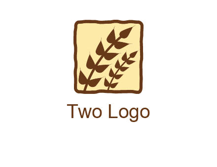wheat in square food logo