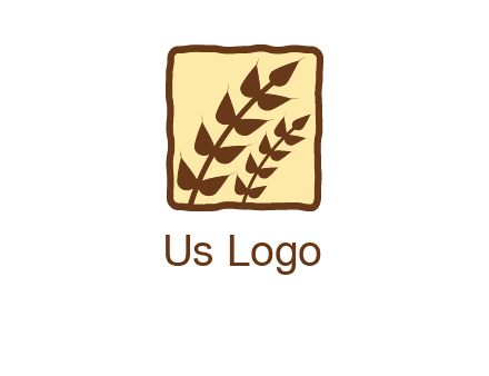 wheat in square food logo