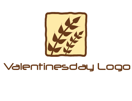wheat in square food logo