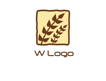 wheat in square food logo