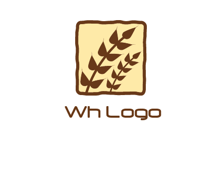 wheat in square food logo