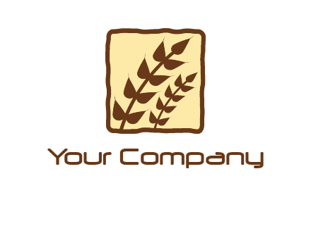wheat in square food logo