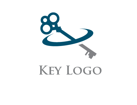 key with crescent in real estate logo