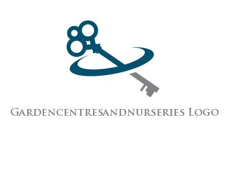 key with crescent in real estate logo