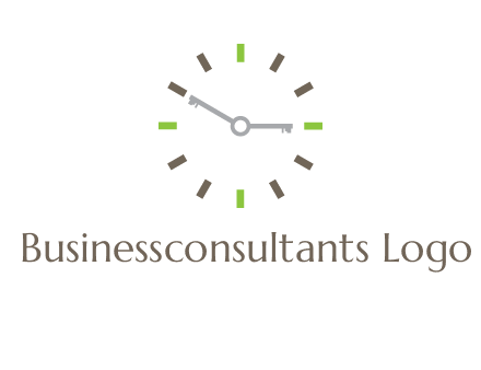 keys in clock rental logo