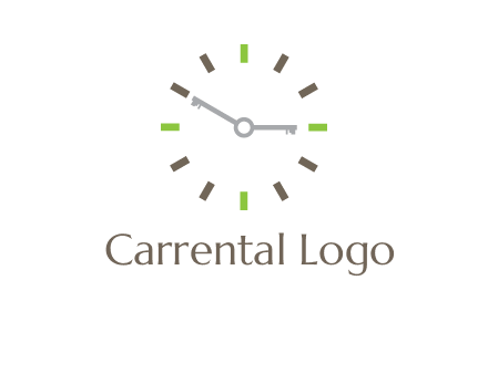 keys in clock rental logo