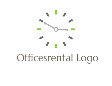 keys in clock rental logo