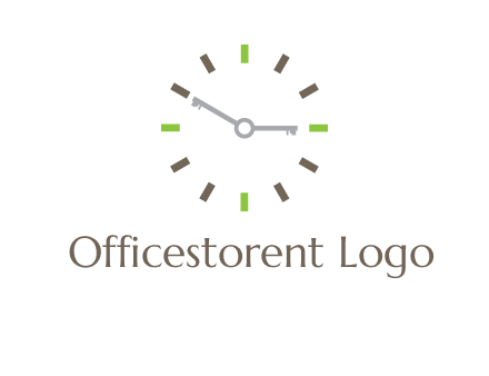 keys in clock rental logo
