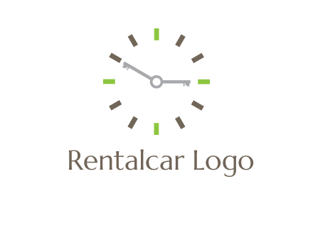 keys in clock rental logo