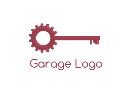 key with gear construction logo