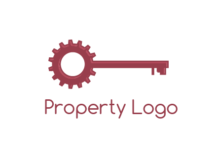 key with gear construction logo