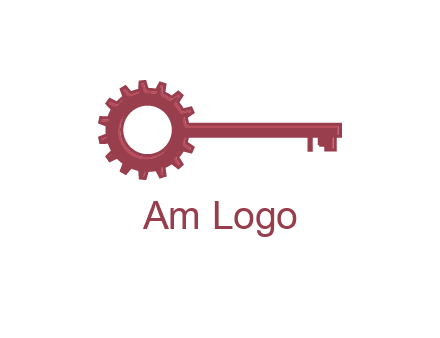 key with gear construction logo