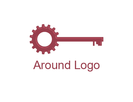 key with gear construction logo