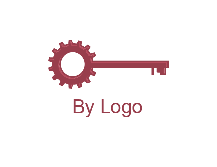 key with gear construction logo
