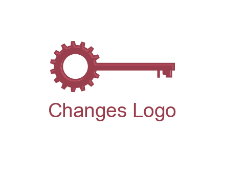key with gear construction logo