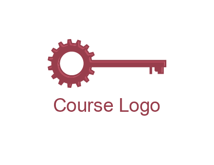 key with gear construction logo