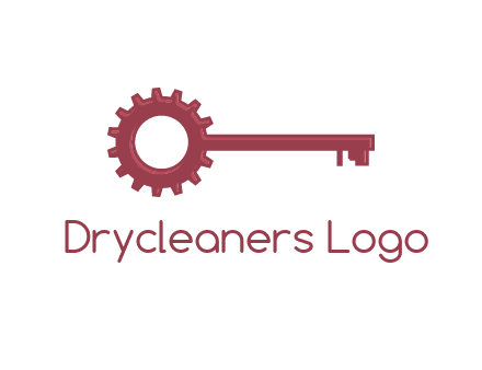 key with gear construction logo