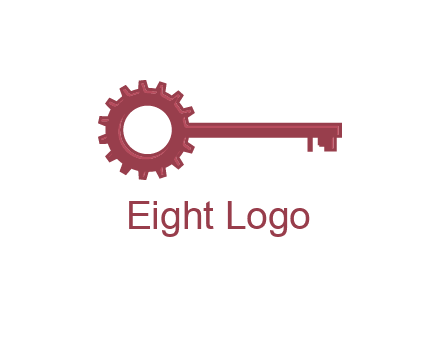 key with gear construction logo