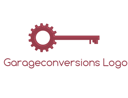 key with gear construction logo