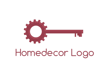 key with gear construction logo